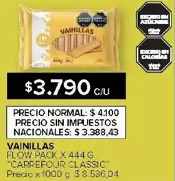 Carrefour Carrefour classic vainillas flow pack oferta