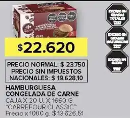 Carrefour Carrefour classic hamburguesa congelada de carne caja oferta