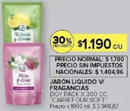Carrefour Carrefour soft jabon liquido v/fragancias doy pack oferta