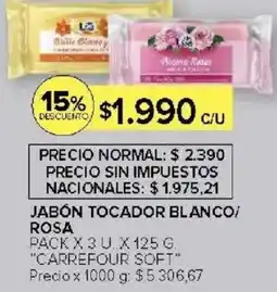 Carrefour Carrefour soft jabón tocador blanco/ rosa oferta