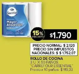 Carrefour Carrefour essential rollo de cocina oferta
