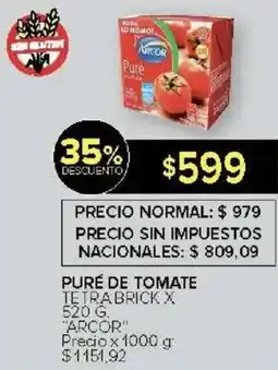 Carrefour Arcor puré de tomate tetrabrick oferta