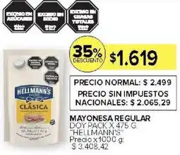 Carrefour Hellmann's mayonesa regular doy pack oferta