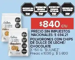 Carrefour Bulnez polvorones con chips de dulce de leche/ chocolate oferta