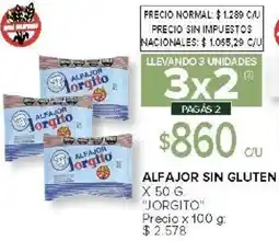 Carrefour Jorgito alfajor sin gluten oferta