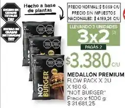 Carrefour Not burger medallón premium flow pack oferta