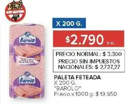 Carrefour Barolo paleta feteada oferta
