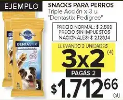 Carrefour Dentastix pedigree snacks para perros triple acción oferta
