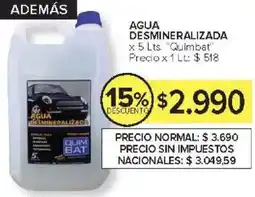 Carrefour Quimbat agua desmineralizada oferta