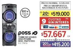 Carrefour Poss torre de sonido high power oferta
