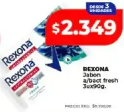 Supermayorista Vital Rexona jabon a/bact fresh oferta