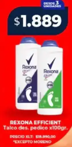 Supermayorista Vital Rexona efficient talco des. pedico oferta