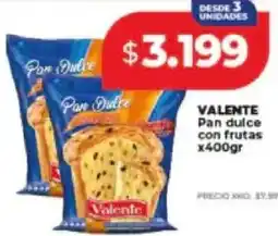 Supermayorista Vital Valente pan dulce con frutas oferta