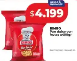 Supermayorista Vital Bimbo pan dulce con frutas oferta