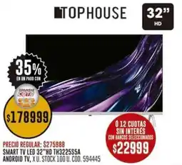 Coto Top House Smart TV LED 32" HD oferta
