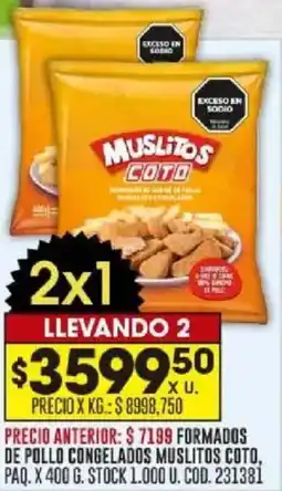Coto Formados de pollo congelados muslitos coto oferta