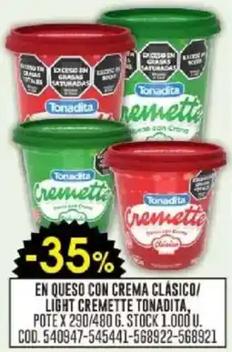 Coto En queso con crema clásico/ light cremette tonadita oferta