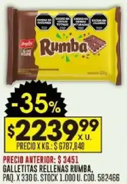 Coto Rumba galletitas rellenas oferta