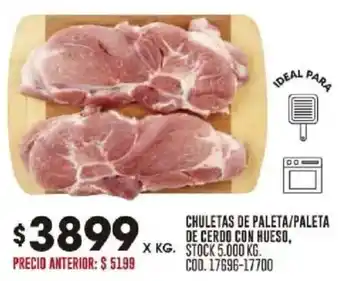 Chuletas de paleta/paleta de cerdo con hueso