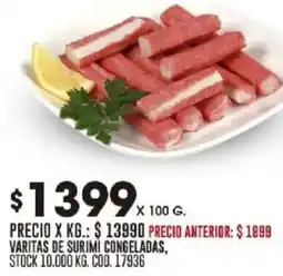 Coto Varitas de surimi congeladas oferta