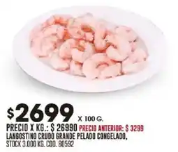 Coto Langostino crudo grande pelado congelado oferta