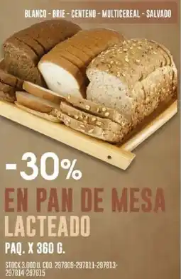 Coto En pan de mesa lacteado oferta