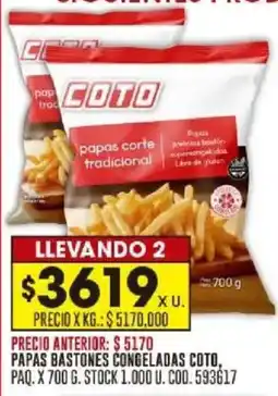 Coto Coto papas bastones congeladas oferta