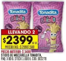 Coto Tonadita sticks de mozzarella oferta