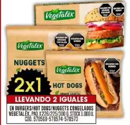 Coto Vegetalex en burgers/hot dogs/nuggets congelados oferta