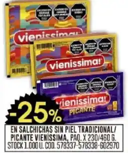 Coto En salchichas sin piel tradicional/ picante vienissima, paq. oferta
