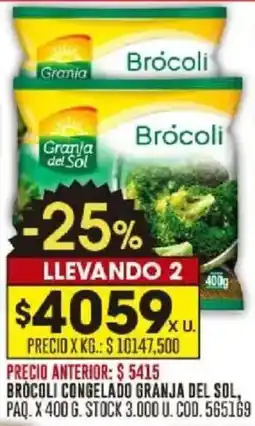 Coto Brócoli congelado granja del sol, paq. oferta