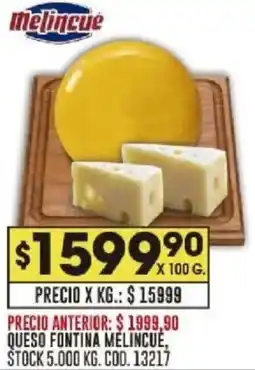Coto Melincue queso fontina oferta