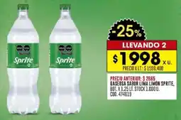 Coto Gaseosa sabor lima limón sprite, bot. oferta