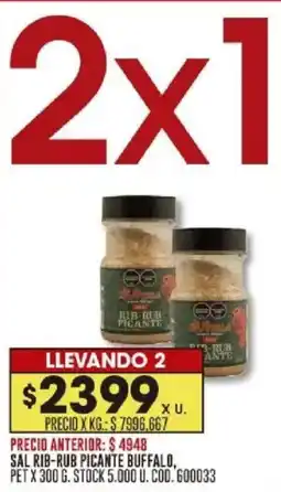 Coto Sal rib-rub picante buffalo, pet oferta