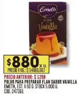 Coto Emeth polvo para preparar flan sabor vainilla est. oferta