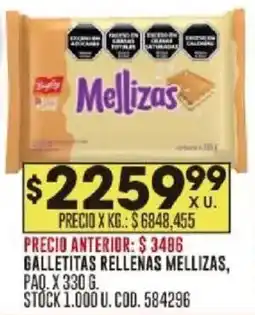 Coto Mellizas galletitas rellenas paq. oferta