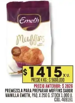 Coto Emeth premezcla para preparar muffins sabor vainilla paq. oferta