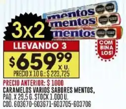 Coto Mentos caramelos varios sabores paq. oferta