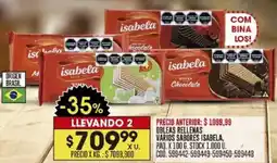 Coto Isabela obleas rellenas varios sabores paq. oferta