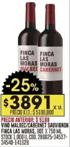 Coto Finca finca las moras moras vino malbec /cabernet sauvignon oferta