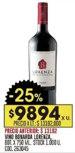 Coto Lorenza vino bonarda bot. oferta