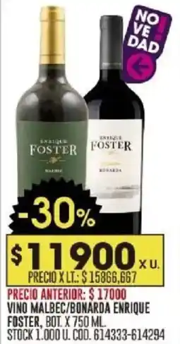 Coto Enrique foster vino malbec/bonarda bot. oferta