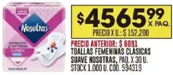 Coto Nosotras toallas femeninas clásicas suave paq oferta