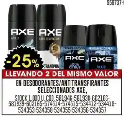 Coto Axe en desodorantes/antitranspirantes seleccionados oferta