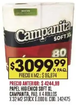 Coto Campanita soft xl papel higiénico pad. oferta