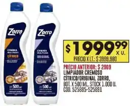 Coto Zorro limpiador cremoso citrico/original bot. oferta