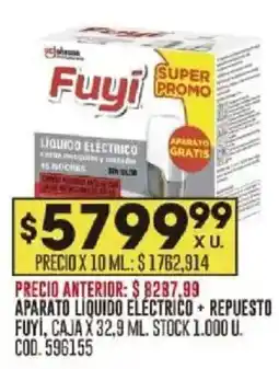 Coto Fuyi aparato liquido eléctrico + repuesto fuyi, cajax oferta