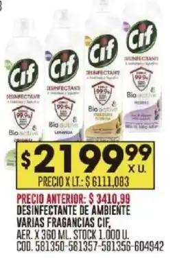 Coto Cif desinfectante de ambiente varias fragancias aer. oferta