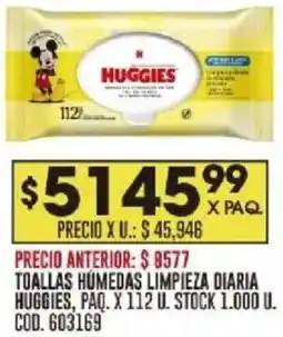 Coto Huggies toallas humedas limpieza diaria paq. oferta