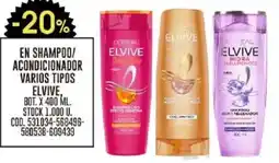 Coto Elvive en shampoo/ acondicionador varios tipos oferta